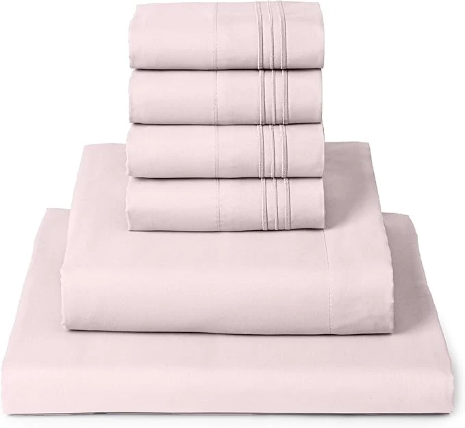 Functional Mellanni Queen Sheet Set - 6-Piece Iconic Collection Bedding Including 4 Pillowcases 16-Inch Deep Pocket Easy Care Extra Soft Cooling Sheets Brushed Microfiber - Blush Pink Easy-to-Use