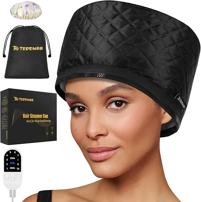 Verified TEPENAR Hair Steamer for Deep Conditioning Upgraded Heat Cap Pure