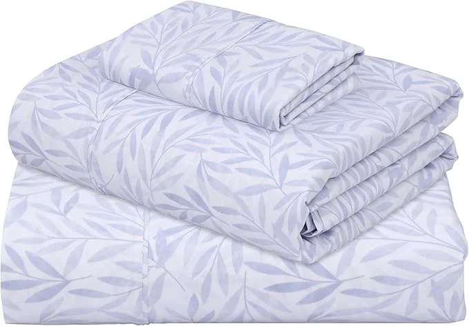 Premium Material ZOYER Cotton Sheets – Twin Size Percale Bedding Cooling amp Breathable Durable with a Crisp Soft amp Comfortable Feel 16 quot Deep Pocket 3-Piece Set Blue Autumn Outstanding