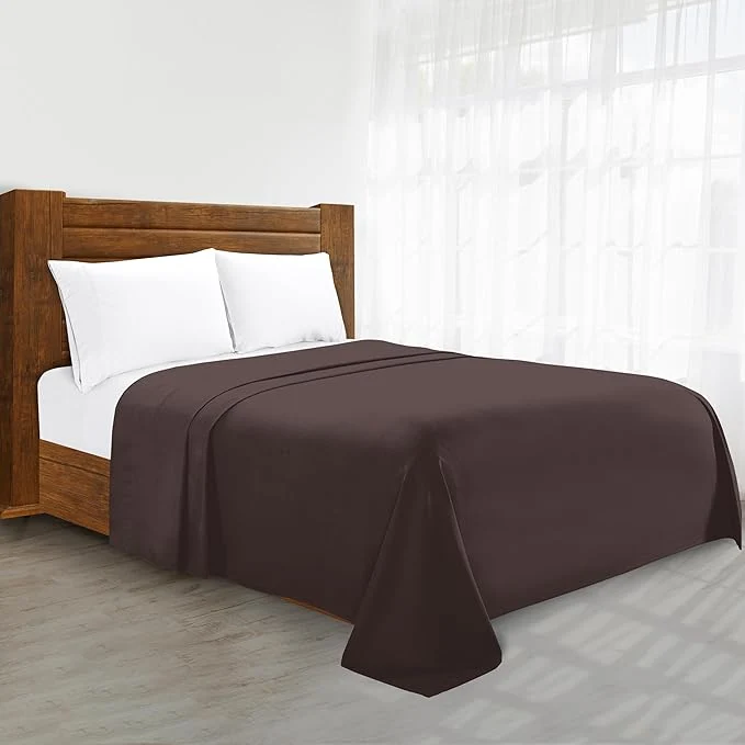 Smart Luxury Flat Sheet on Amazon Elegant Comfort Wrinkle- 1500 Premier Hotel Quality 1-Piece Flat Sheet Twin Twin XL Size Chocolate Brown Advanced