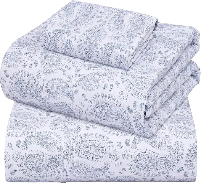 Practical ZOYER Cotton Sheets – Twin XL Size Percale Bedding Cooling amp Breathable Durable with a Crisp Soft amp Comfortable Feel 16 quot Deep Pocket 3-Piece Set Paisley Imprint Effective
