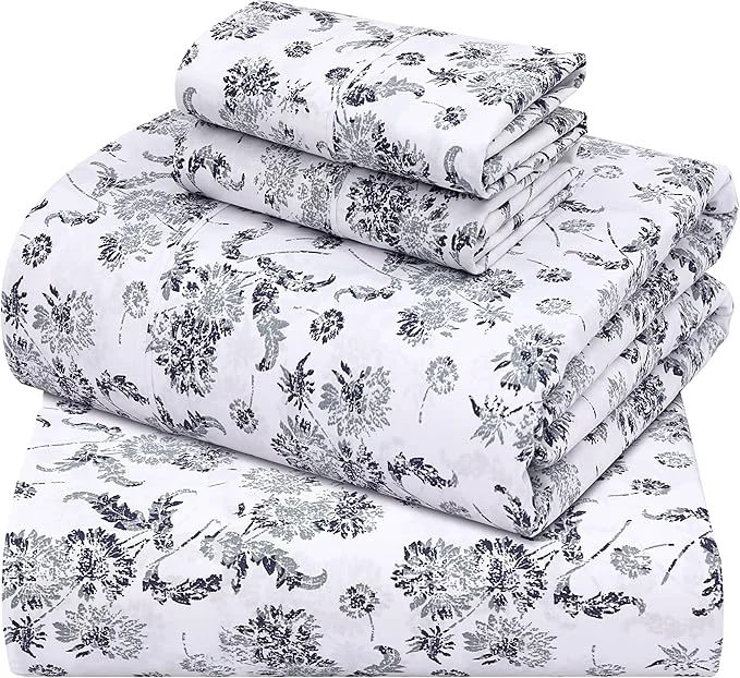 Superior ZOYER Cotton Sheets – California King Percale Bedding Cooling amp Breathable Durable with a Crisp Soft amp Comfortable Feel 14 quot Deep Pocket 4-Piece Set Frozen Garden Certified