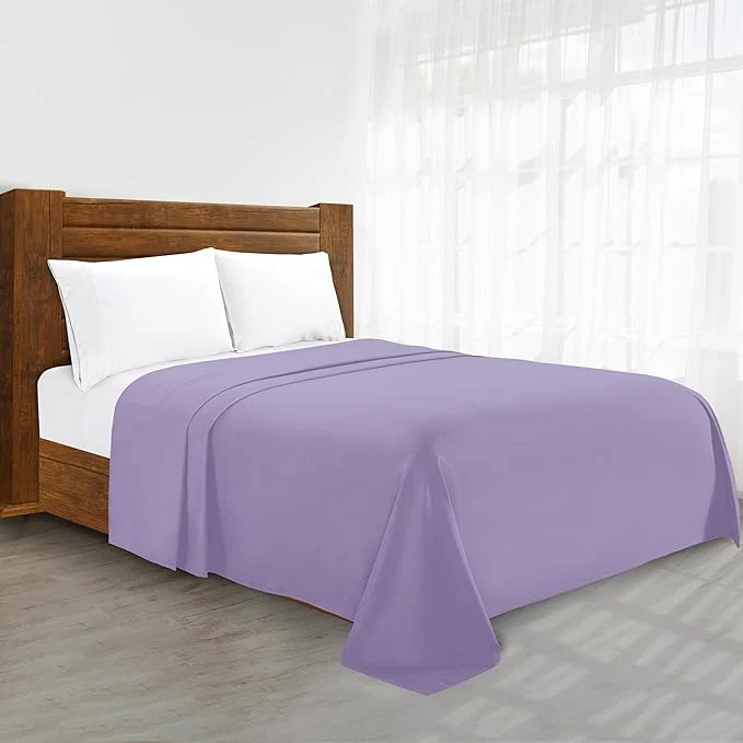 Sophisticated Luxury Flat Sheet on Amazon Elegant Comfort Wrinkle- 1500 Premier Hotel Quality 1-Piece Flat Sheet California King Size Lilac Unique