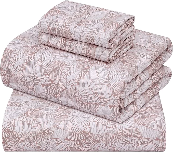 Crafted ZOYER Cotton Sheets – King Size Percale Bedding Cooling amp Breathable Durable with a Crisp Soft amp Comfortable Feel 16 quot Deep Pocket 4-Piece Set Negative Print High-End