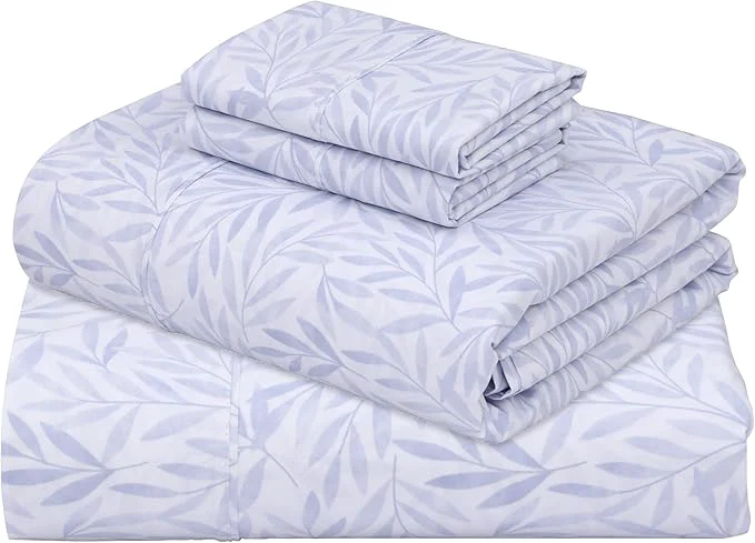 Official ZOYER Cotton Sheets – Full Size Percale Bedding Cooling amp Breathable Durable with a Crisp Soft amp Comfortable Feel 16 quot Deep Pocket 4-Piece Set Blue Autumn Convenient