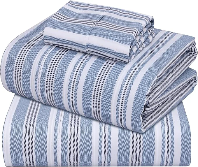 Certified ZOYER Cotton Sheets – Twin Size Percale Bedding Cooling amp Breathable Durable with a Crisp Soft amp Comfortable Feel 16 quot Deep Pocket 3-Piece Set Nautica Herringbone