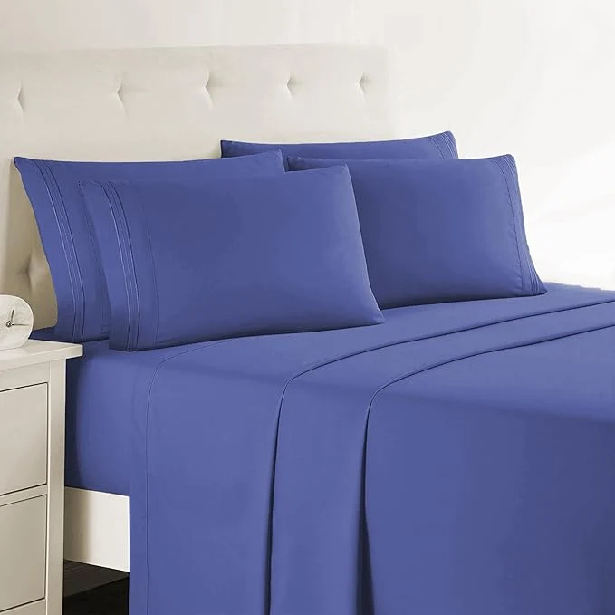 Exceptional Clara Clark Twin Sheets 5 Piece Set - Hotel Luxury Sheets for Twin Size Bed Super Soft Bedding Set Twin Size Royal Blue Green