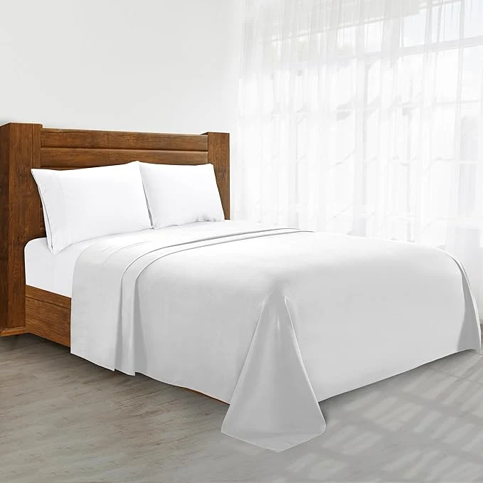 Authentic Luxury Flat Sheet on Amazon Elegant Comfort Wrinkle- 1500 Premier Hotel Quality 1-Piece Flat Sheet Full Size White Easy-to-Use
