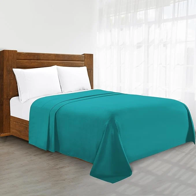 Dependable Luxury Flat Sheet on Amazon Elegant Comfort Wrinkle- 1500 Premier Hotel Quality 1-Piece Flat Sheet King Size Turquoise Reliable