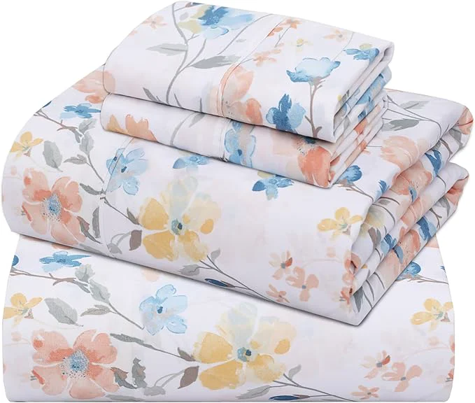 Crafted ZOYER Cotton Sheets – Queen Size Percale Bedding Cooling amp Breathable Durable with a Crisp Soft amp Comfortable Feel 16 quot Deep Pocket 4-Piece Set Summer Spring Clean