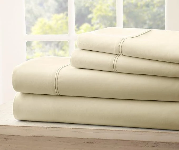 Expertly Made Twin XL Sheets Set - 3 Piece Bedding - Wrinkle Fade Resistant Double Brushed Microfiber - Deep Pockets Easy Fit - 1800 Series Ultrasoft Cooling Sheets Tan Responsible