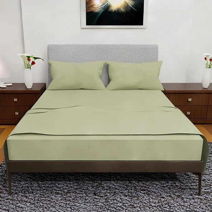 Certified Queen Sheet Set - 4 Piece Bedding - Wrinkle Queen Sheet Set Deep Pocket Sheets Queen Size Bed Set 1800 Series Cooling Sheets Queen Sage Long-Lasting