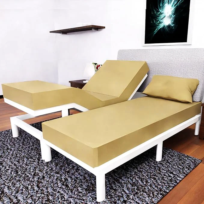 Green Split California King Sheets Sets - 5 Pcs Set - Split Cal King Sheets Sets for Adjustable Bed California Split King Sheets Sets Cal King Split Sheets for Adjustable Bed Gold Powerful