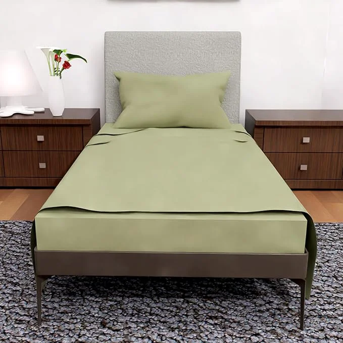 Safe Twin Sheet Set - 3-Pcs Deep Pockets Cooling Sheets - Ultra-Soft Bedding for Twin Size Sage Eco-Friendly