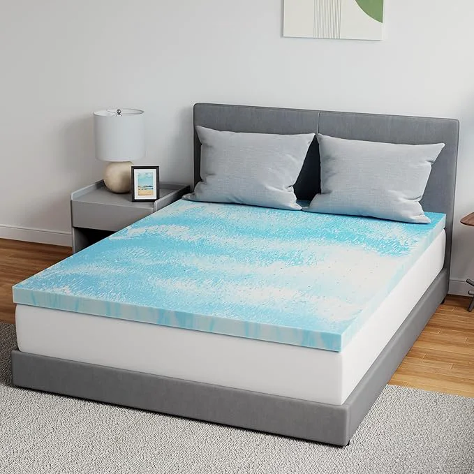 Minimalist Novilla Memory Foam Mattress Topper Queen - 3 Inch Cooling Gel Infused Memory Foam Slow-Rebound Pressure Relief CertiPUR Comfort for Sleeper Sofa RV Camper Dorm Room Excellent
