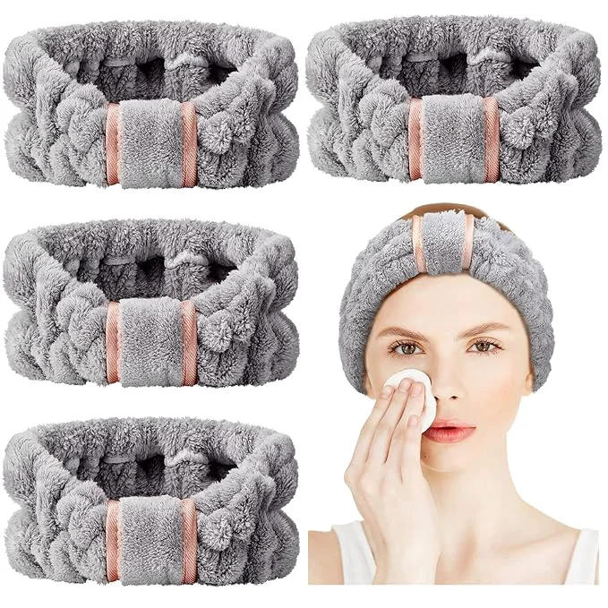Long-Lasting WILLBOND 4 Pack Microfiber Headbands Spa Facial Headbands Makeup Head bands Breathable