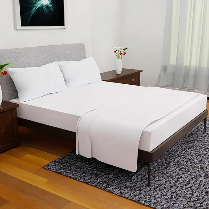 Sophisticated Queen Sheet Set - 4 Piece Bedding Double Brushed Cooling Sheets Deep Pocket Queen Bed Sheets White Organic
