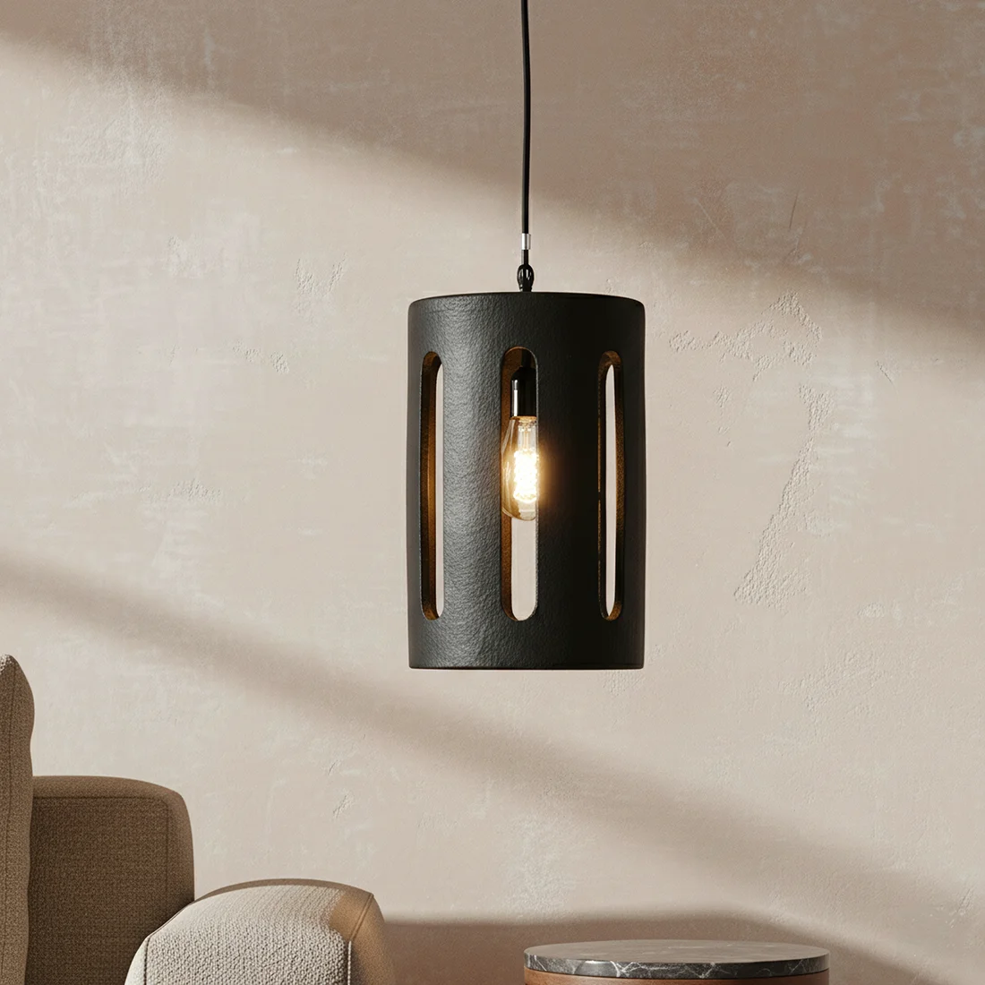 Green Terra hanging lamp Long Ark black Easy-to-Use