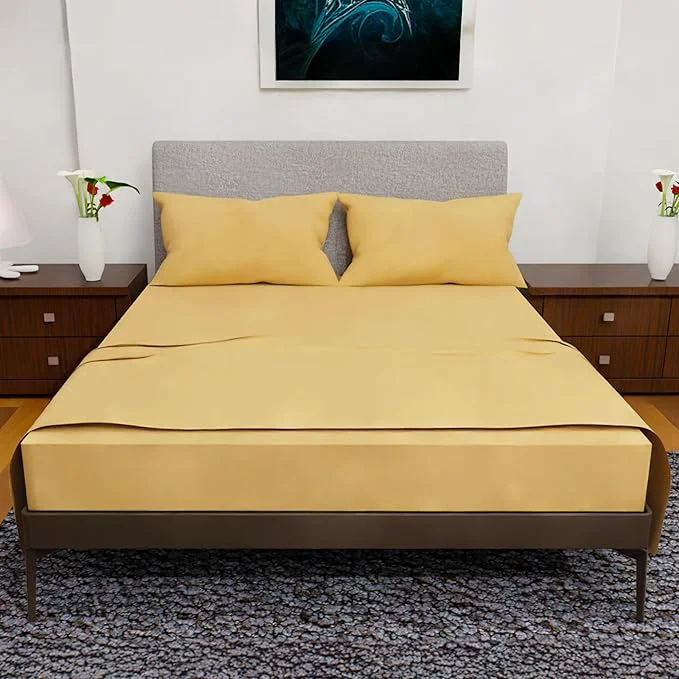 Classic California King Sheets Set - 4 Piece Bedding - Wrinkle Fade Resistant Double Brushed Microfiber - Deep Pockets Easy Fit - 1800 Series Ultrasoft Cooling Sheets Gold Organic