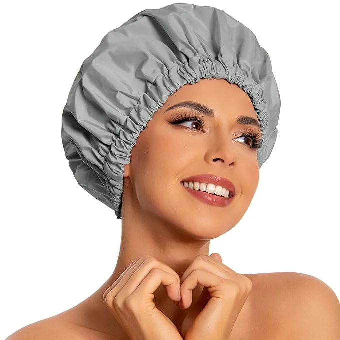 Advanced Reusable Shower Cap for Women Large Waterproof Shower Bonnet Certified