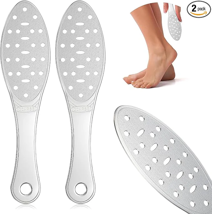 Original Design 2 Pcs Stainless Steel Foot Scraper Metal Foot File Double Sided File Callus Official