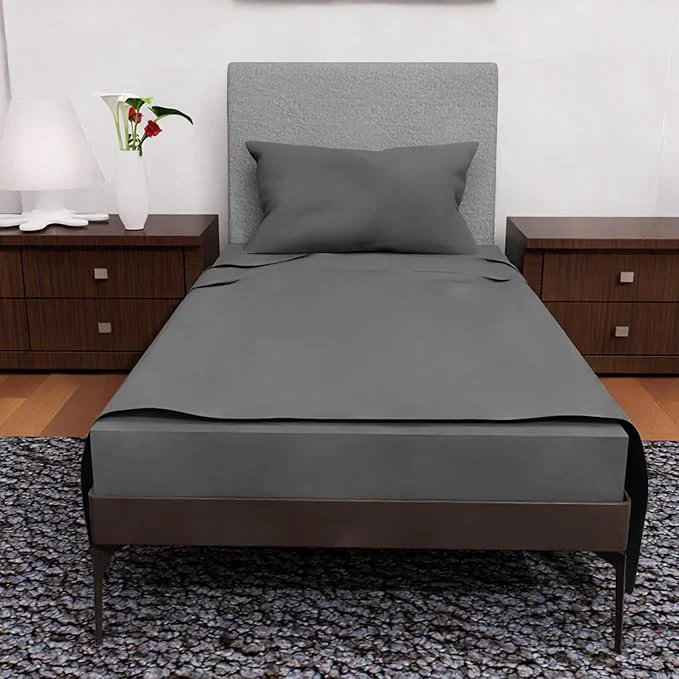 Efficient Twin Sheets Set - 3 Piece Bedding - Wrinkle Fade Resistant Double Brushed Microfiber - Deep Pockets Easy Fit - 1800 Series Ultrasoft Cooling Sheets Dark Grey High-Quality