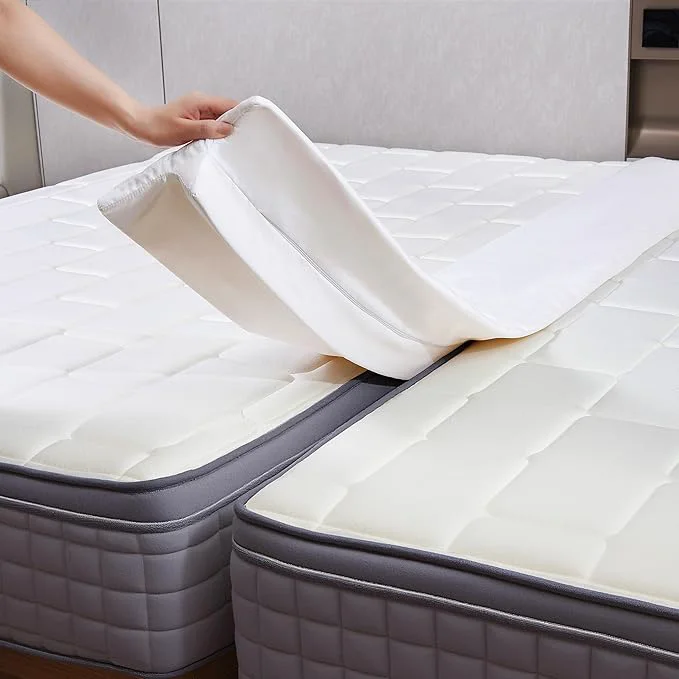 Natural Vekkia Split King Gap Filler for Adjustable Bed Twin to King Bed Converter Kit Bed Bridge Twin to King Mattress Connector with Washable Cover for Guests Stayovers Family Room 75in×10in Comfortable