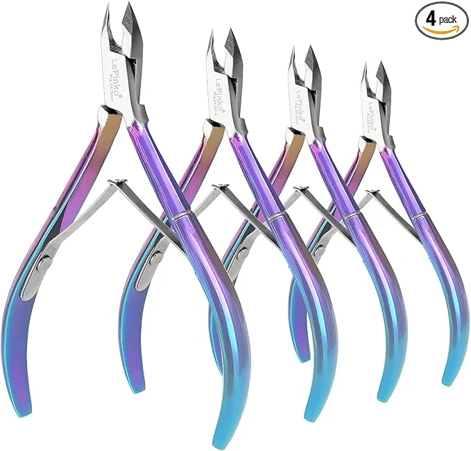 Minimalist LePinko 4 Packs Upgraded Cuticle Trimmer kit Sharp Dead Skin Clipper Healthy