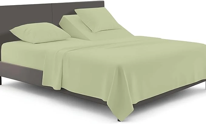 Convenient SGI bedding Adjustable Split Head Flex Top Cal King 34 quot Microfiber Sheet Set Ultra Soft Cooling amp Deep Pocket 15 Fitted 4-Piece Breathable amp Durable Bedding Set for Split Cal King Beds -Sage Comfortable