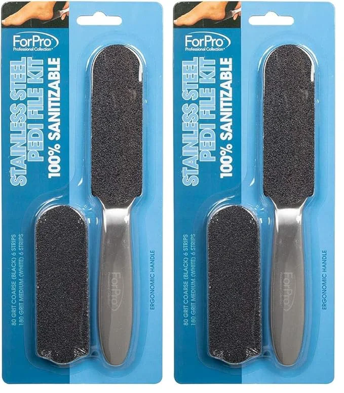 Green ForPro Stainless Steel Pedi File Kit Advanced