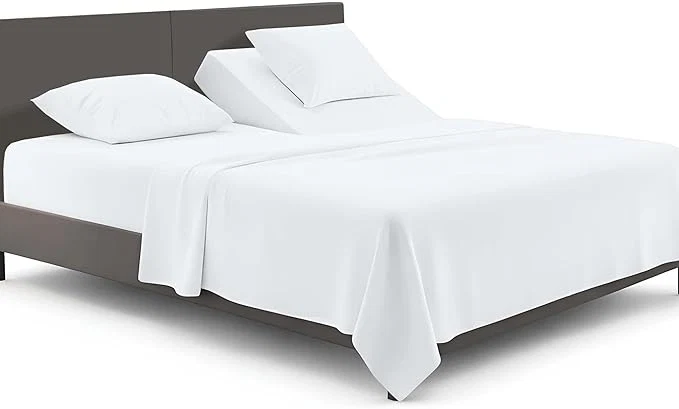Pure SGI bedding 32 quot Queen Split Top Flex Head Sheet Set 1800 Microfiber Threads Flex Top Sheet for Adjustable Bed 4 Pcs Sheet Set 15 quot Deep Pocket for Adjustable Bed - White Traditional