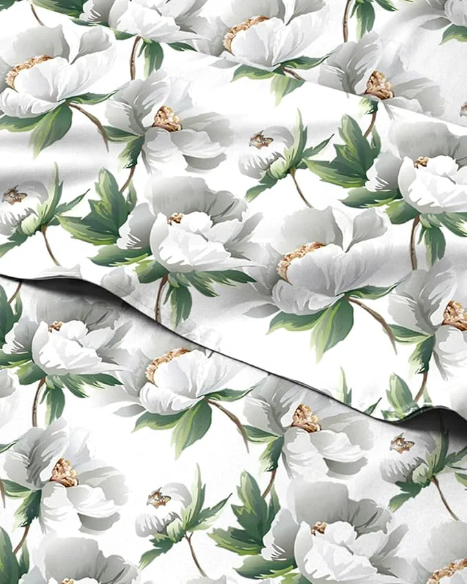 Comfortable Floral Sheets - Flower Print Bed Sheet Set - 1 Flat 1 Fitted amp 2 Pillowcases w Deep Pockets - Comfy Cozy Wrinkle amp Fade - Boho Botanical Bedding - Soft Breathable amp Cooling - King Size Set Outstanding