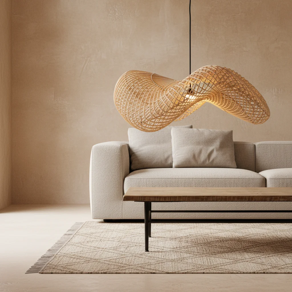 Comfortable Wave lamp natural large Durable