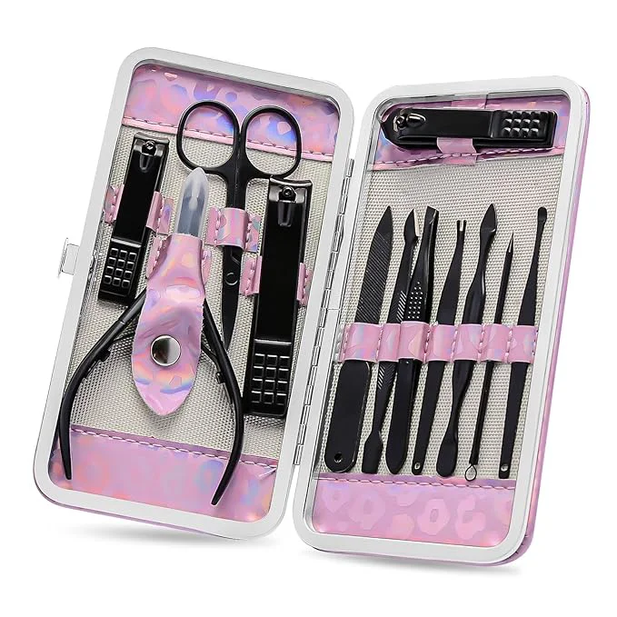 Quality ANRUI Manicure Kit Nail Clippers Set Pedicure Kit 12 Pieces Professional Fine Crafted