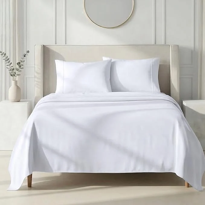 Advanced California Design Den Split King Sheets Sets for Adjustable Bed - 1000 Thread Count Sateen Thick and Natural Cotton Bed Sheets Deep Pockets Durable Bedding Set - White Flexible