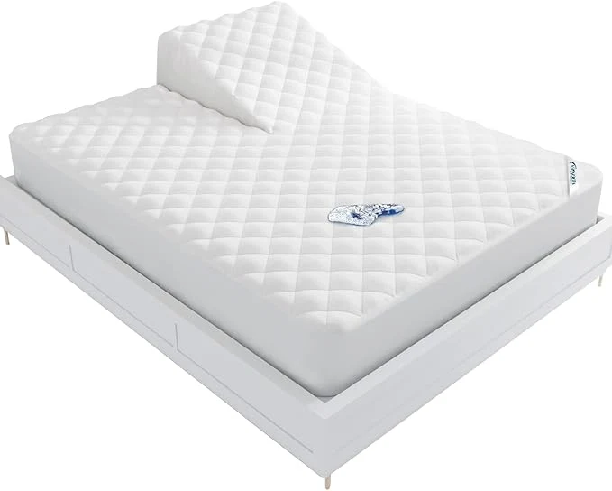 High-End Waterproof Split Top King Mattress Pad Protector for Adjustable Bed 34 quot Top Split from Head Noiseless Soft Padded Matress Protector Durable