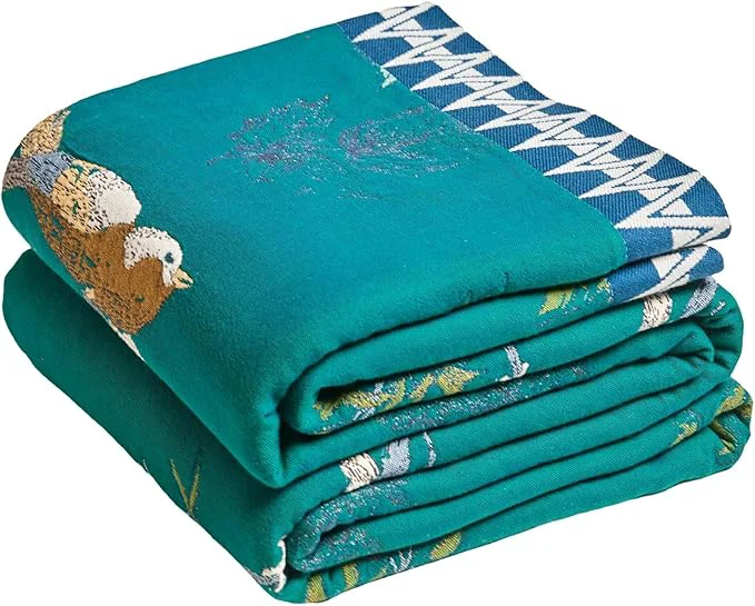 Fast MSGKV The Boho Layer 60 quot x80 quot Cotton Throw Blanket – Full Size for Couch Snuggles Twin Bed Topper Lightweight amp Breathable Reversible Aviary Botanical Pattern Decorative Accent Expertly Made