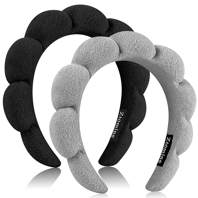 Fast Ztomine Spa Headbands for Washing Face or Facial Terry Cloth Headband Wash Secure