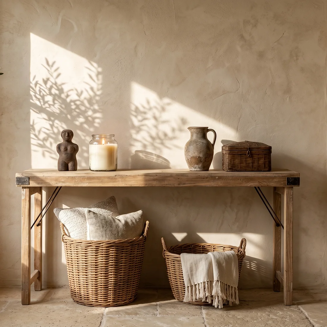 Secure Limewash folding console table Unique