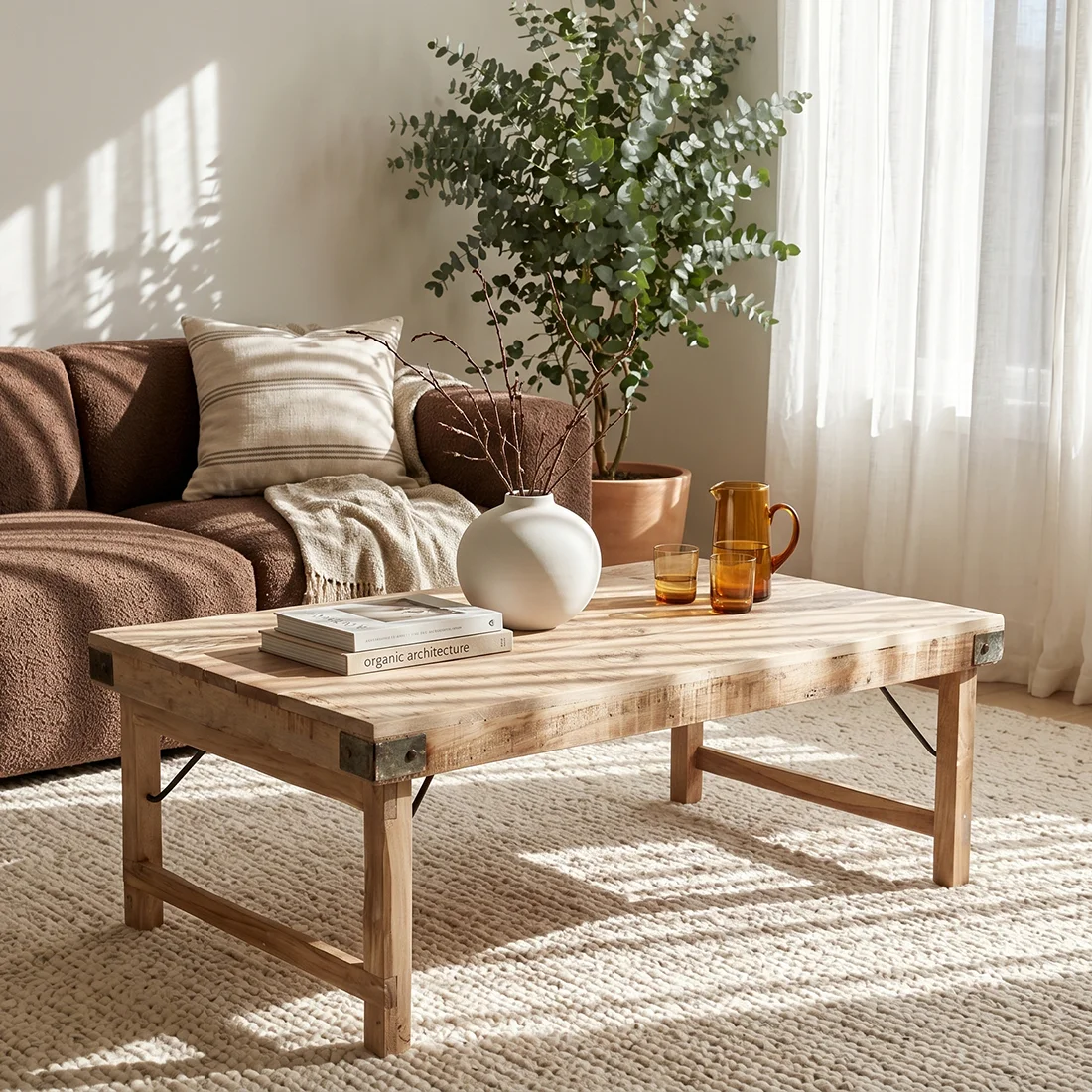 Natural Limewash inklapbare salontafel Excellent