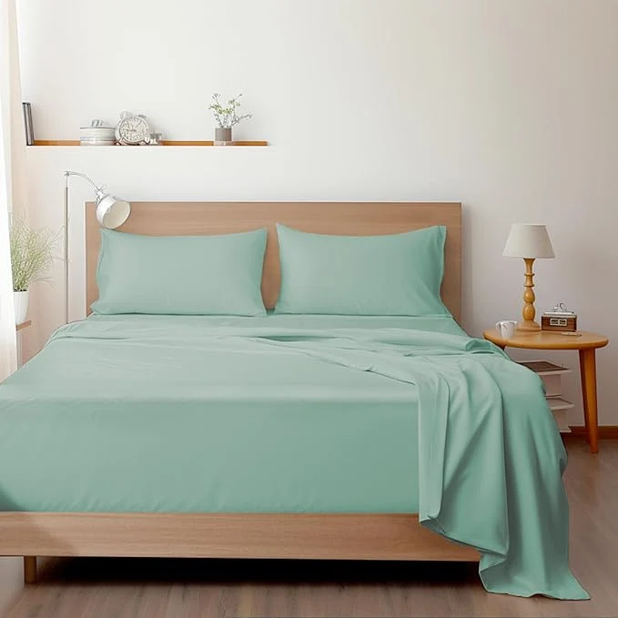Efficient SPRINGSPIRIT Queen Sheets Set 4 Piece Luxury Super Soft Microfiber Queen Bed Sheets Set Wrinkle amp Breathable Green Sheets Queen 16 Deep Pocket Sheets for Queen Size Bed Unique