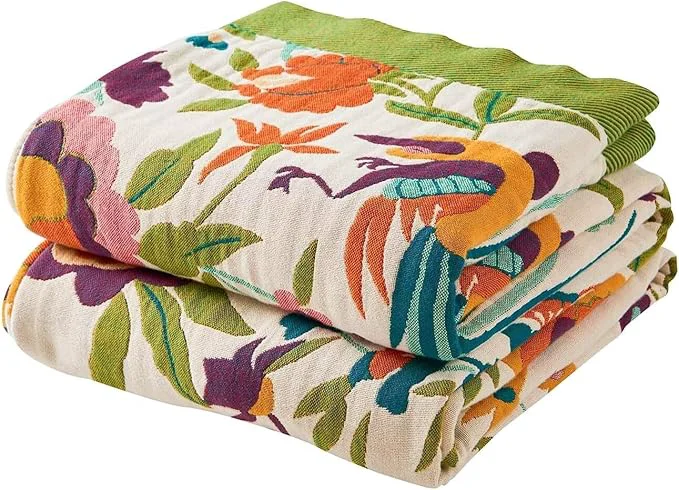 Exclusive Boho Throw Blanket for Bed Cotton Soft Rustic Quilt Fall Blanket 60 quot x80 quot Floral Printed Farmhouse Decor Bed Blankets All Season Rustic Reversible Bohemian Throw Quilt