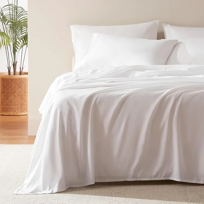 Proven SLEEP ZONE King Size Sheets Set-4 Pieces Soft King Sheets Breathable amp Cooling Hotel Luxury Easy Care Fitted Flat Sheet amp Pillowcase Sets Bedding for Women Men Deep Pocket 16 quot White King Excellent