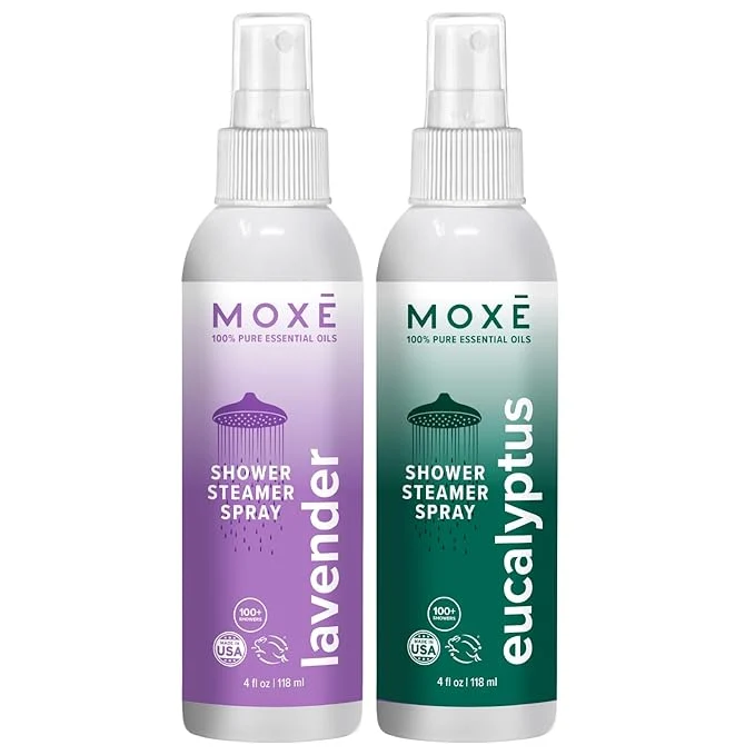 Fine Crafted MOXE Shower Mist Spa Steam Spray Natural Essential Oils Flexible