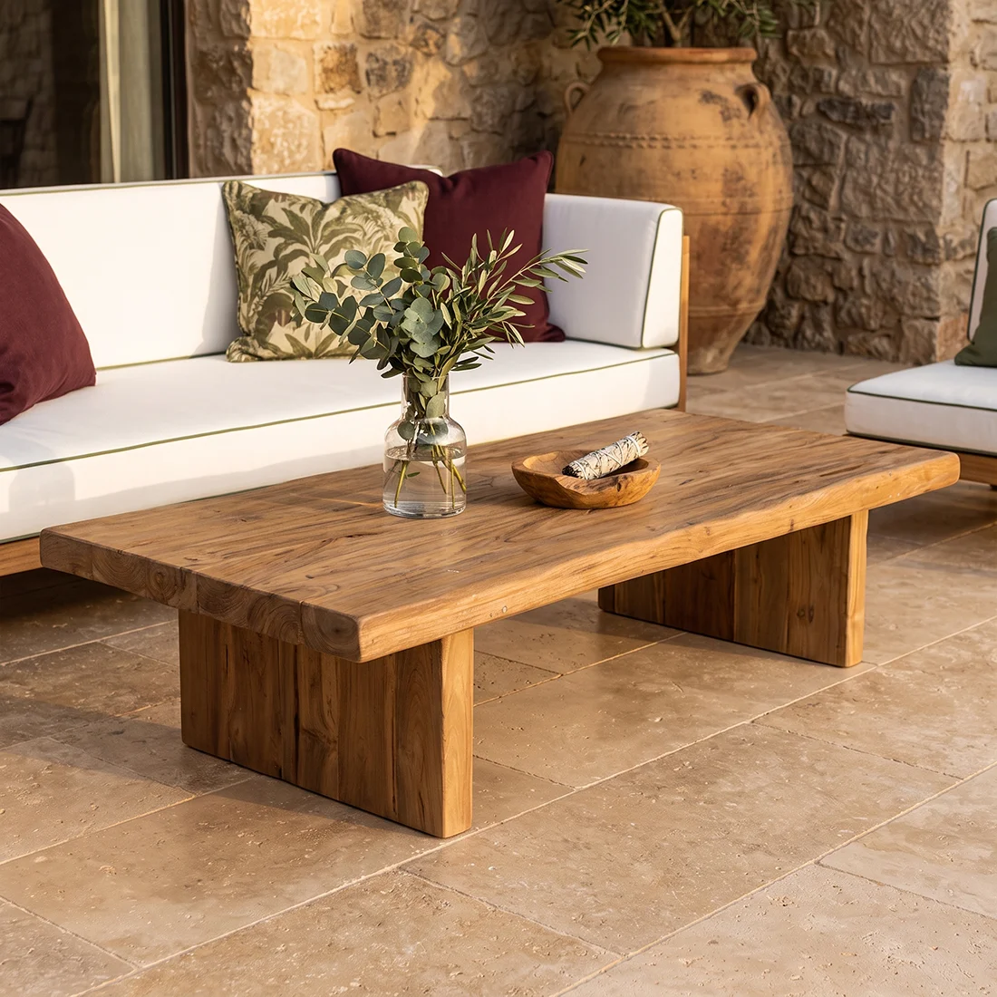 Contemporary Recycled teak wood coffee table Expertly Made