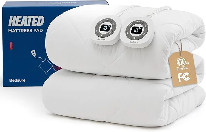Recyclable Bedsure Heated Mattress Pad Queen - Bed Warmer with Memory amp Preheat Functions 12-Hour Auto Off amp 10 Heat Settings Dual Controllers Fast Heating Brushed Electric Mattress Pad Queen 60 quot x80 quot Relaxed