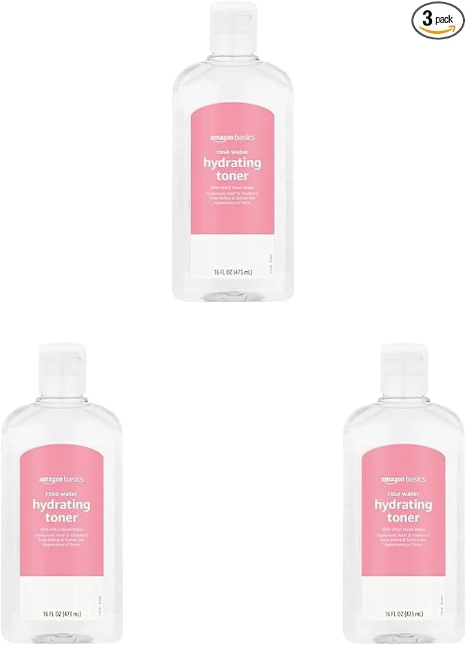 Effective Amazon Basics Rose Water Hydrating Facial Toner Alcohol 16 fl oz High-Grade