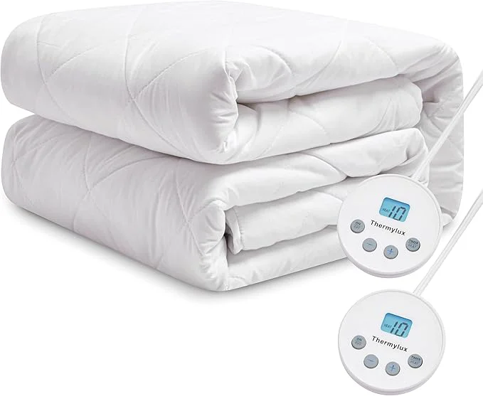 Optimized Electric Mattress Pad King Size Quilted Wave 10 Heat Settings amp Dual Control with 12 Hour Auto Off Deep Pocket Fits up to 15 quot Microfiber Bed Warmer ETL Machine Washable 78 quot x80 quot Eco-Friendly