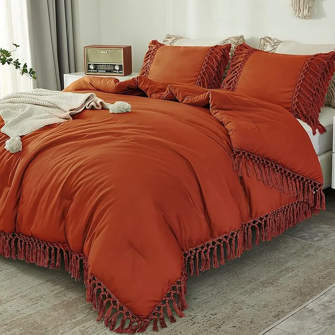 Quality Andency Comforter Full Size Set Burnt Orange Boho Terracotta Lightweight Vintage Soft Bedding Comforter Sets 3 Pieces Rust Bed Set 79x90In Comforter amp 2 Pillowcases Premium