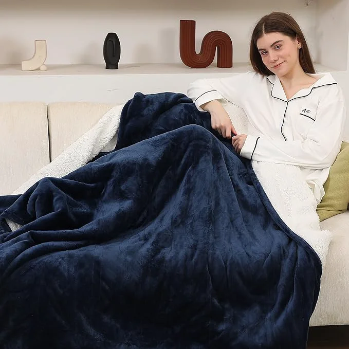 Detailed ESTINGO Twin Size Heated Blanket Electric Blanket Twin Ultra Soft Electric Heating Blanket Twin Size with 5 Heating Levels amp 10 Hours Auto Off 62 quot x84 quot Navy Blue Flexible